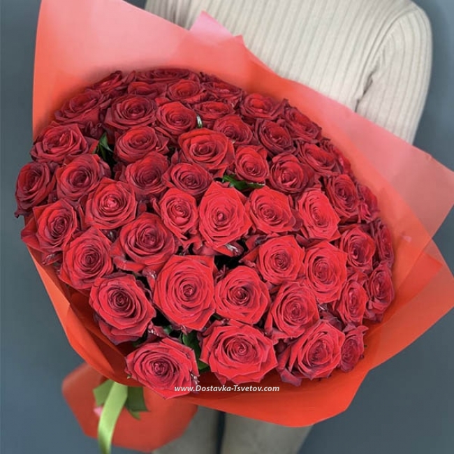 Букет из 51 красной розы "Венера"
