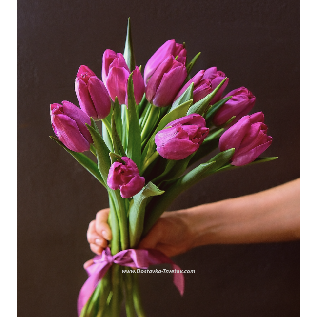 Тюльпаны Букет розовых тюльпанов "Звездопад"