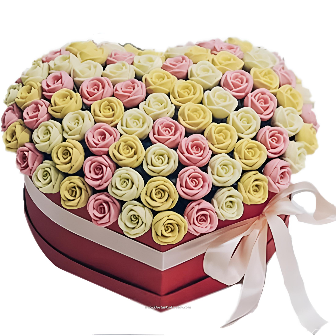 Шоколадные букеты Коробка шоколадных роз "Сладостная Любовь"