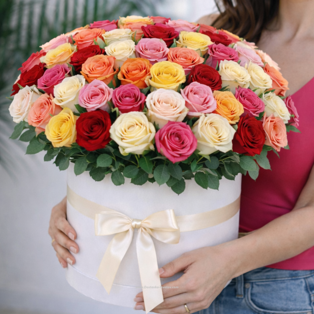 Кенийские розы 51 штука "Обольщение"