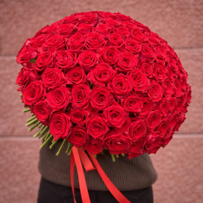 Красные розы "101 Поцелуй"
