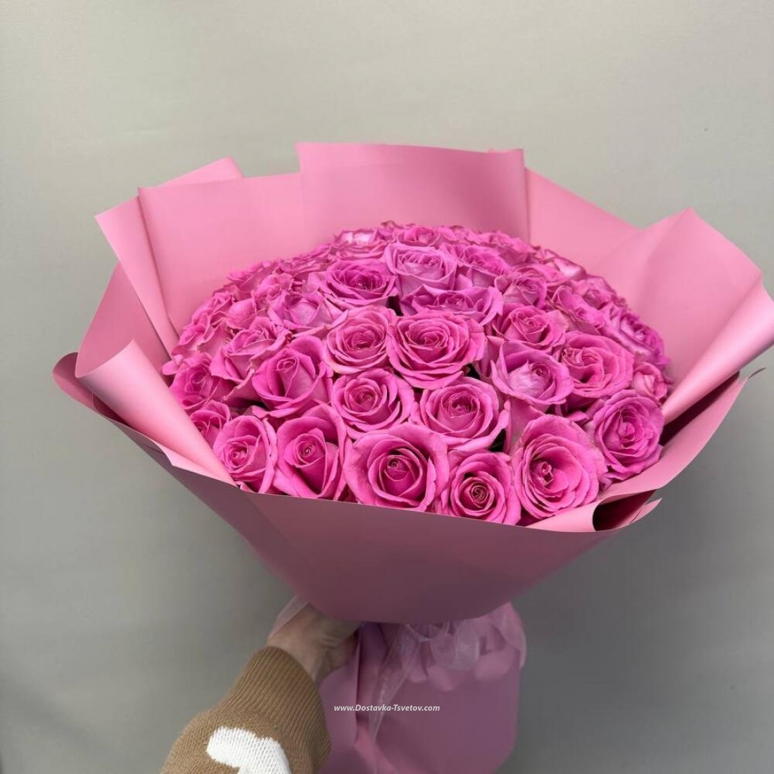 Розы 51 розовая роза "Вишнёвый Джем"
