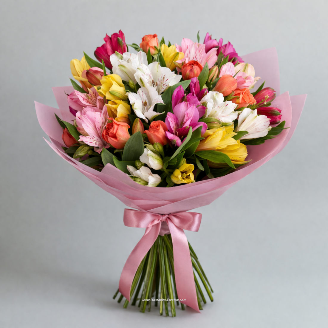 1 Сентября Яркий букет из альстромерий "Летний Карнавал"