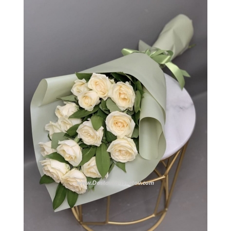 Букет белых роз "Анжелика"