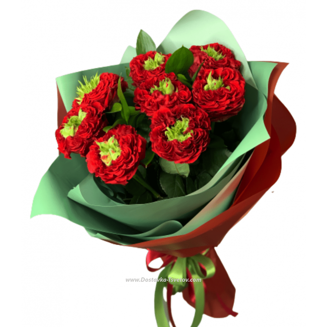 Пионовидные розы Букет пионовидных роз "Красный бархат"
