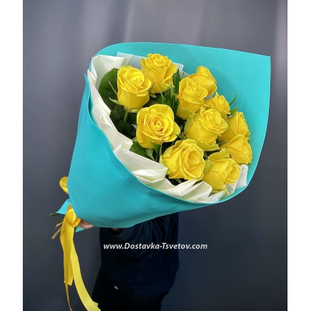 11 жёлтых роз "Дорада"