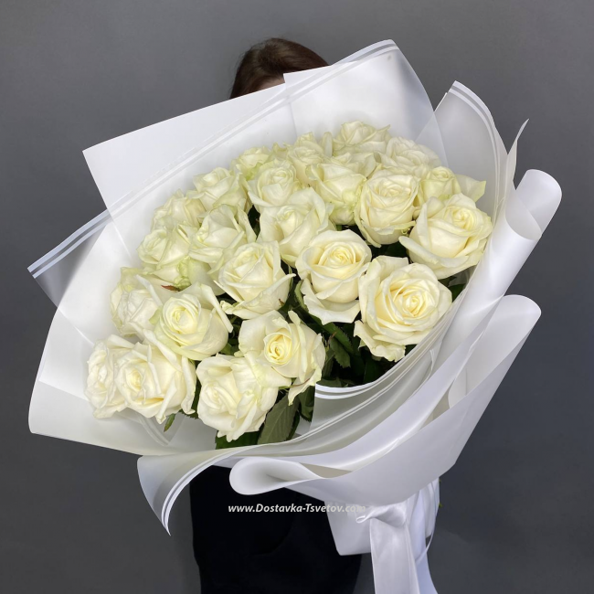 Букет белых роз "Вдох-Выдох"