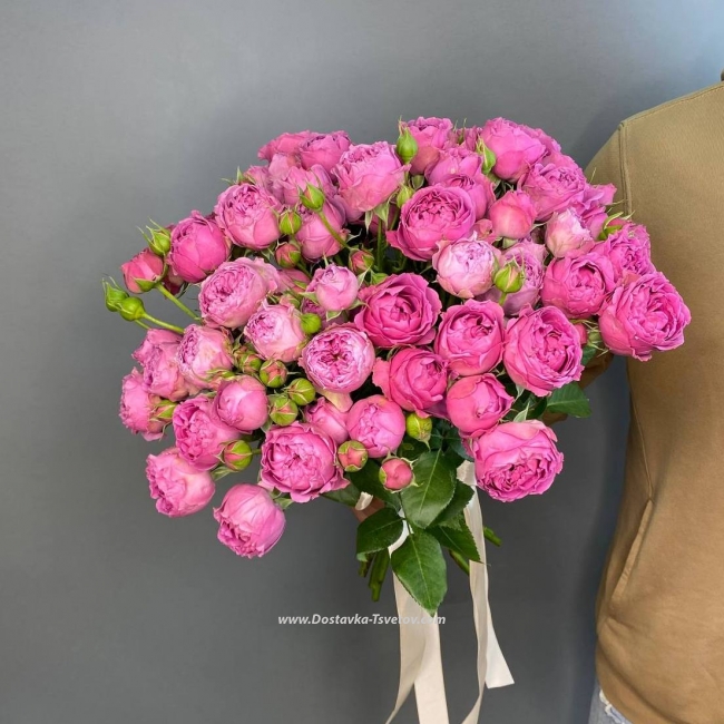 Пионовидные розы Букет пионовидных роз "Розовые Ланиты"