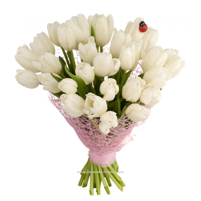 Тюльпаны Белый букет тюльпанов "Воздух Любви"