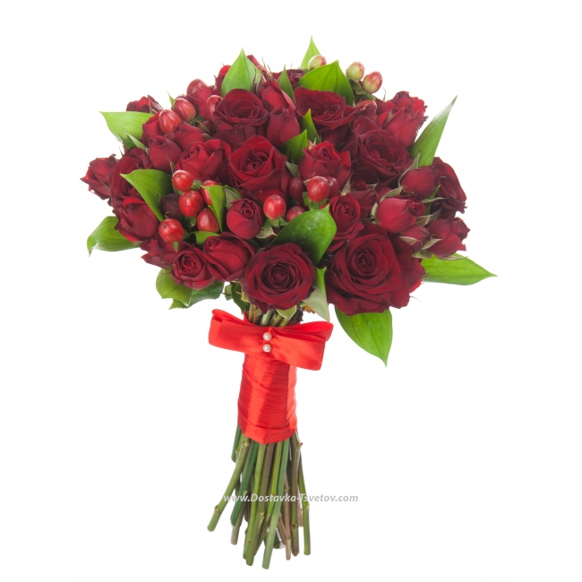 Красные Розы Свадебный букет "Возлюбленная"