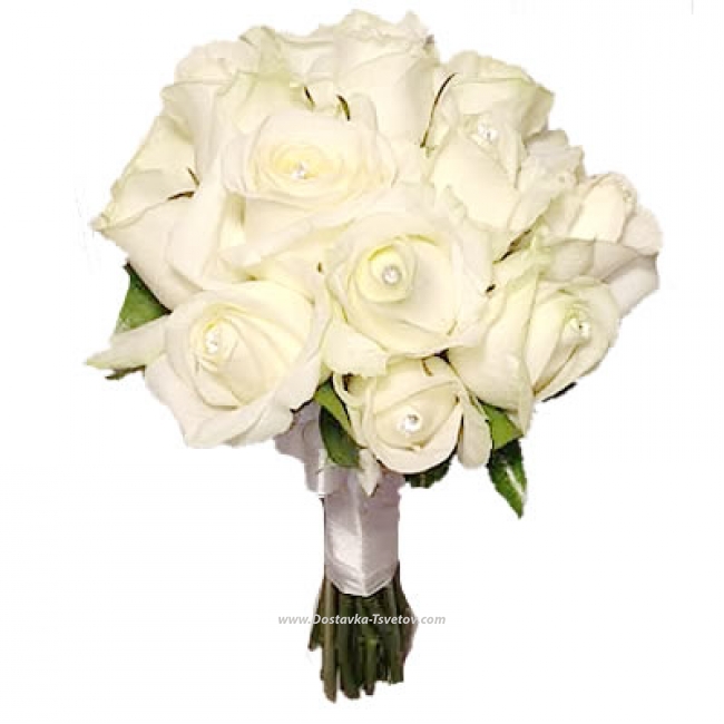 Белые Розы Белые розы невесте "Зефирчик"