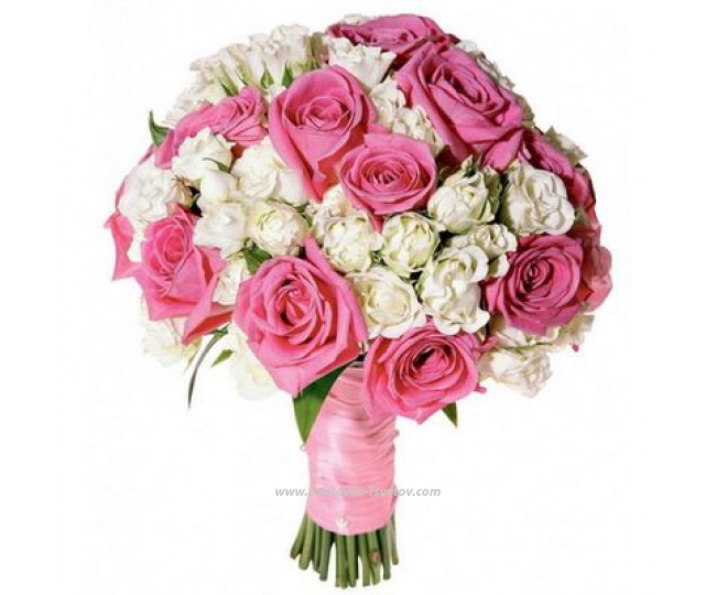 Букет невесты из розовых роз Букет для невесты "Амарант"