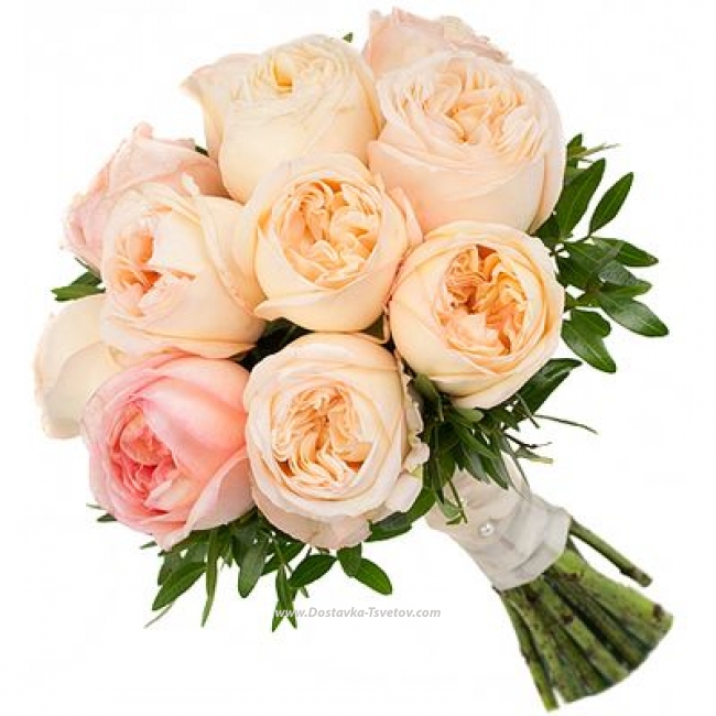 Букет невесты Пионовидные розы "Капуччино"