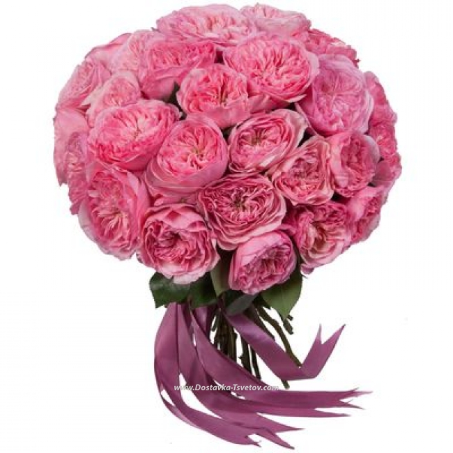 Розовые букеты Пионовидные розы "Румяна"