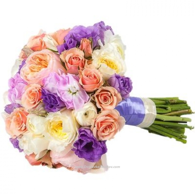 Пионовидные розы Букет роз невесте "Краса"
