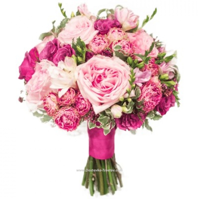 Пионовидные розы Букет невесты из пионовидных роз "Харизма"
