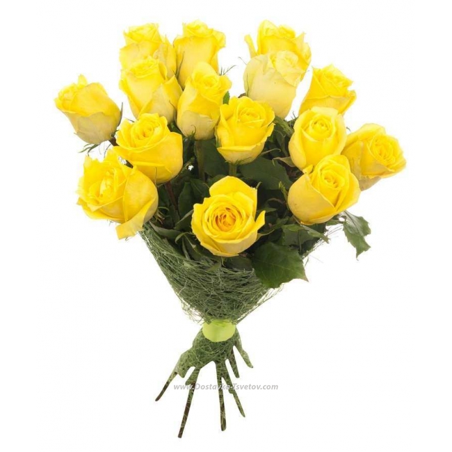 Желтые Розы Букет жёлтых роз "Позитивчик"