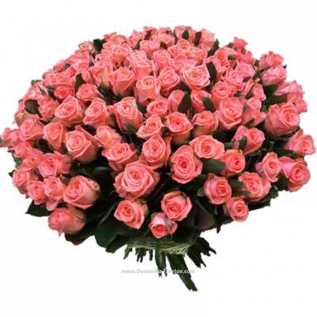Розы Нежно-розовая 101 роза "Барбара"