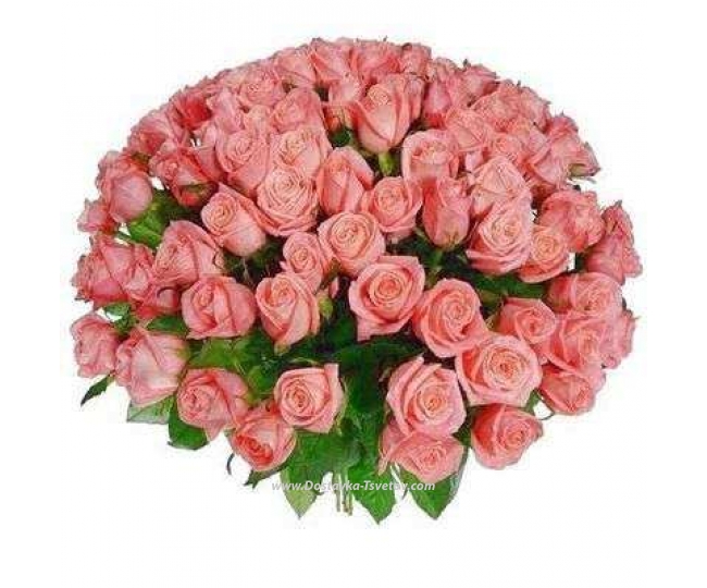 Розовые букеты Розовый букет из 101 розы "Творчество"