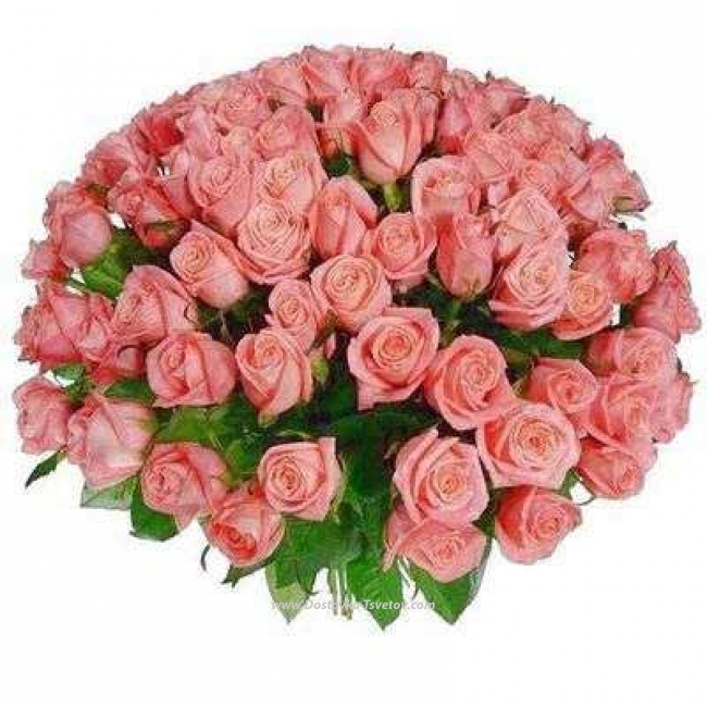 Розовые букеты Розовый букет из 101 розы "Творчество"