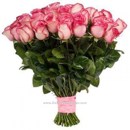 Роза Эквадор Розовый букет "Весёлая Карусель"