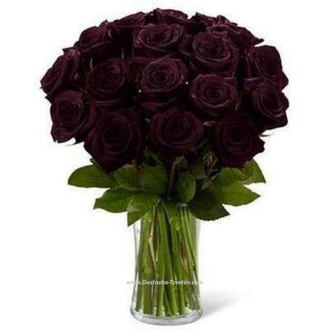 Цветы Букет чёрных роз "Стихия"