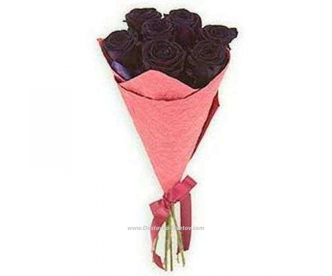 Цветы Букет чёрных роз "Синергия"