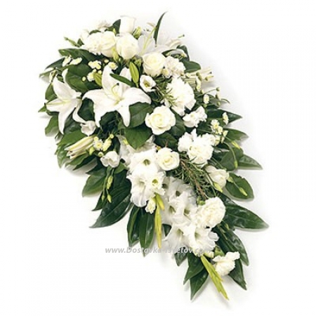 Цветы на похороны Белая композиция "Новая Эра"
