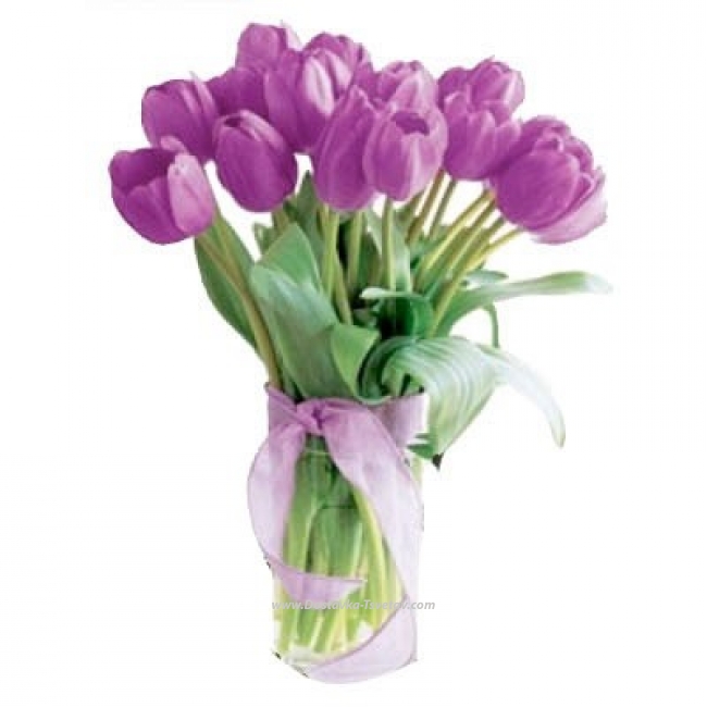 Тюльпаны Букет фиолетовых тюльпанов  "Мой Мир"