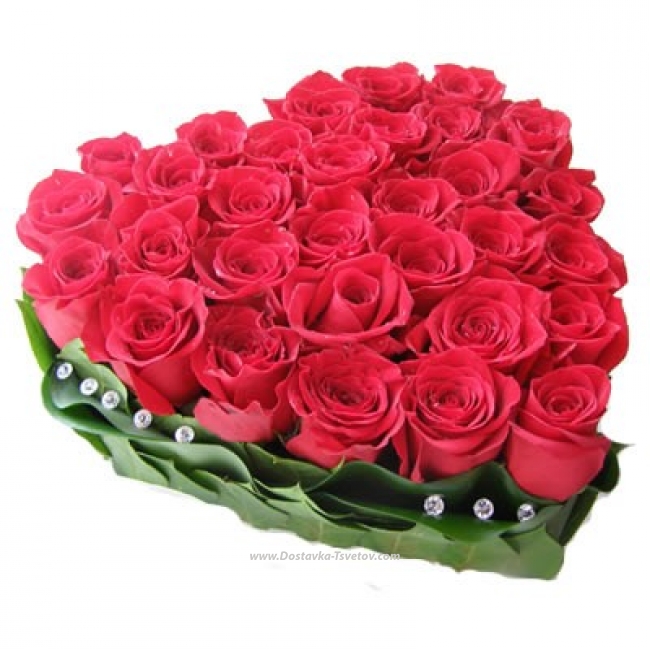 Розовые Розы Сердце из розовых роз "Сладкие Губы"