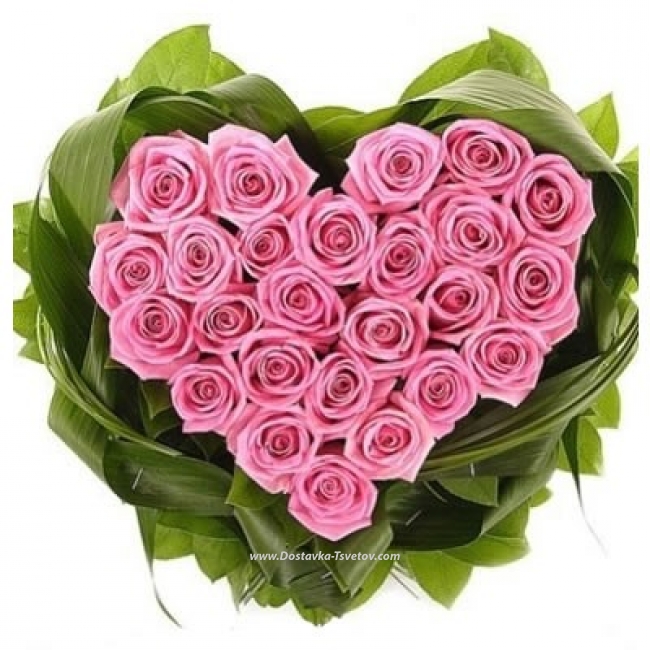 Цветы Сердце из роз "Коко Шанель"