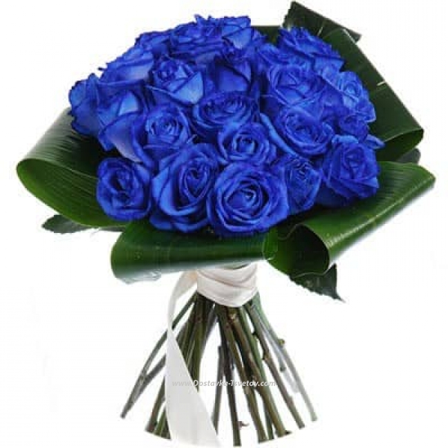 Цветы Букет синих роз "Кристалл"