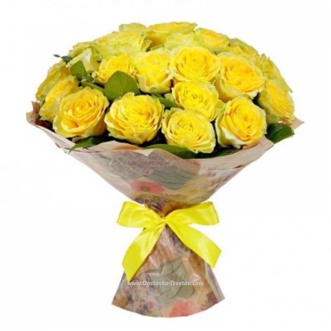 Букет желтых роз "Золотое озеро"
