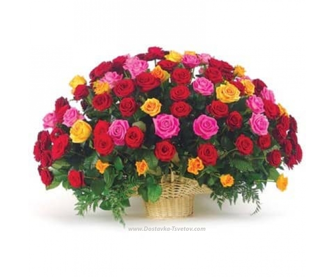 Розы 51 розы в корзине "Ароматный Мир"