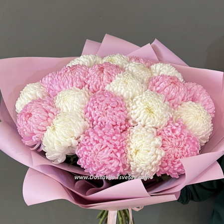 21 хризантема в букете "Милан"