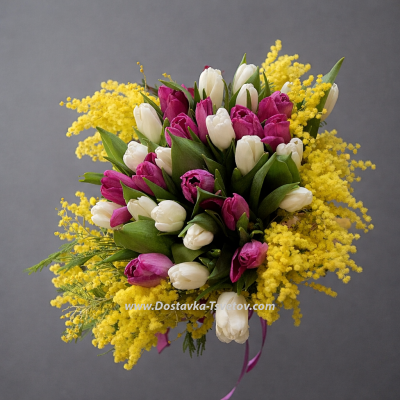 Тюльпаны и Мимоза "Усадьба"